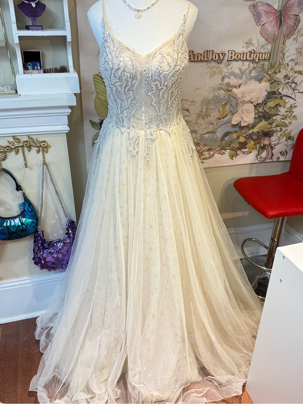 Beige Wedding Dress